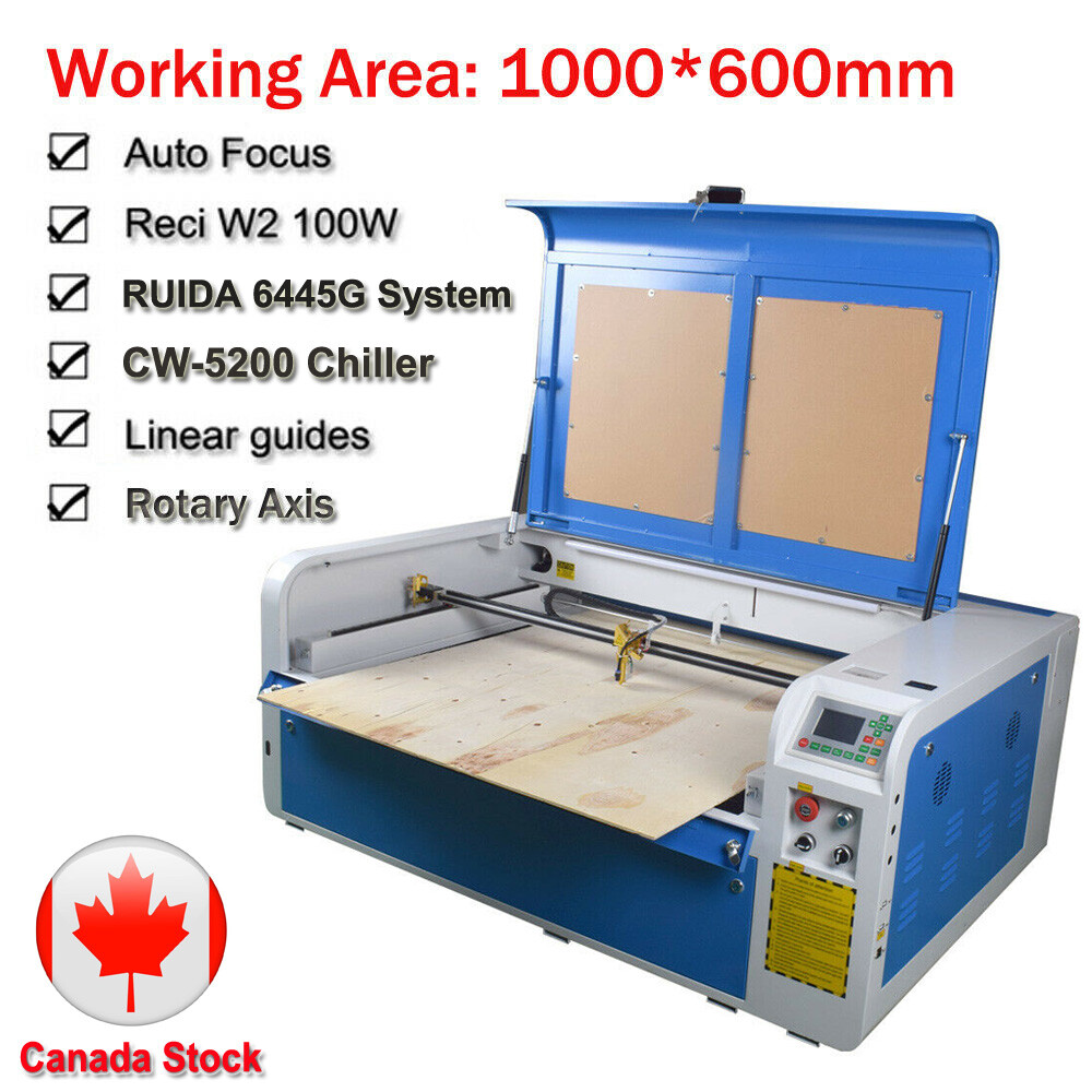 DSP 100W 1060 Laser Engraver Machine Ruida 6445G Linear Rail CW-5200 Chiller CA