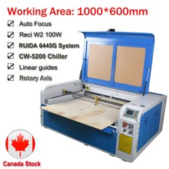 DSP 100W 1060 Laser Engraver Machine Ruida 6445G Linear Rail CW-5200 Chiller CA
