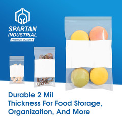 Spartan Industrial – 2″ X 3″ Plastic Zip Bags With Writable White Block (1000…