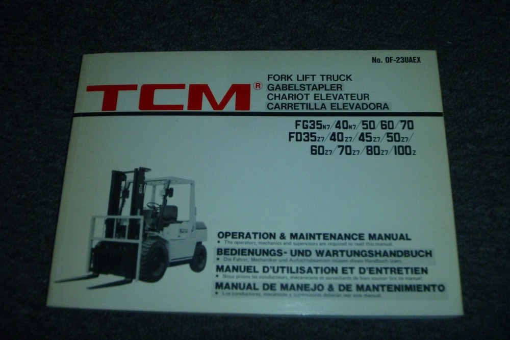 TCM FD35Z7 FD40Z7 FD45Z7 FD50Z7 Forklift Truck Operator Maintenance Manual xz