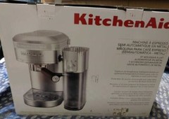 KitchenAid METAL Semi-Automat Espresso & Milk Frother Attachmt BUNDLE Silver NIB