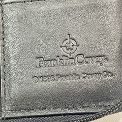 Franklin Covey Spacemaker Planner Black Leather 6 Ring Binder Zip Around Empty
