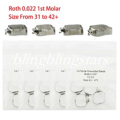 Dental Orthodontic 1st Molar Prewelded Bands 018/022 Roth/Edgewise #29-#43+ U/L