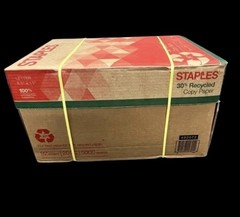 Staples- Recycled Copy Paper 8.5″x 11″ Letter Size, 10 Reams ***