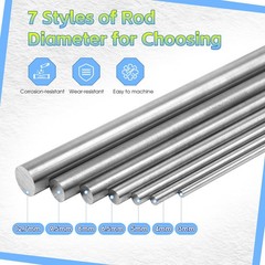 2 PCS 316 Stainless Steel Round Rod 3/8×11.8 Inch 9.5x300mm Solid Shaft