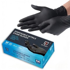 6Mil Black Nitrile Gloves Heavy Duty Mechanic Auto Detail Powder Free 100 Pack