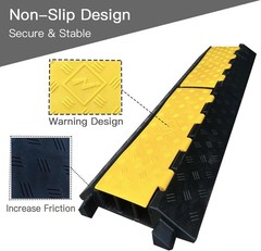 Foldable 3 Channel Rubber Cable Protector 22000Lbs Capacity 30 inch Ramp