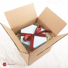 Corrugated cardboard shipping box 12x9x6 inches (10 pieces + 20 fragile labels)
