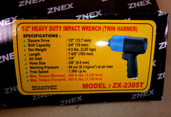 1/2 Inch Drive Pneumatic Impact Wrench, High Torque 900 Ft. Lbs. Twin Hammer