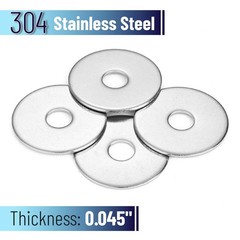 – Stainless Steel Fender Washers, 1/4″x1″, 100 pcs,1/4 Stainless Steel Flat