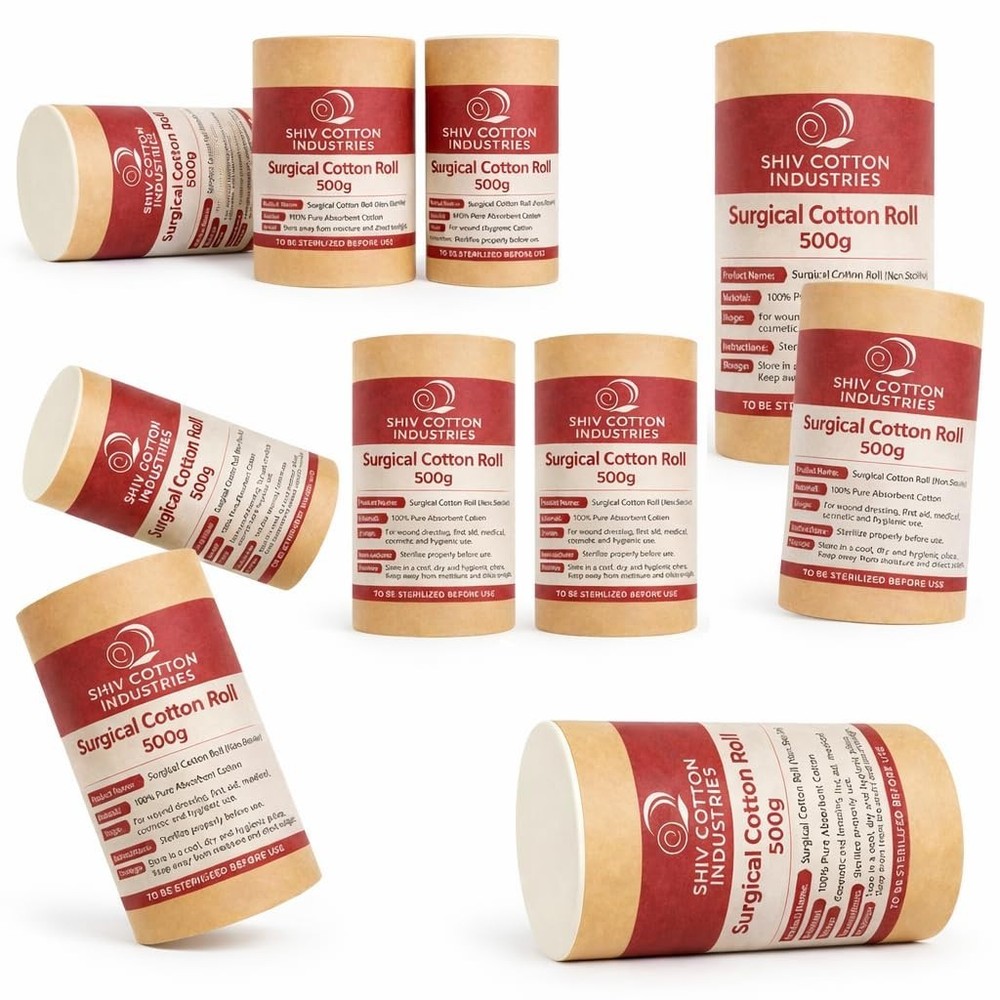 Surgical Cotton Roll (5kg): 100% Pure Absorbent, Non-Sterile Medical Grade.