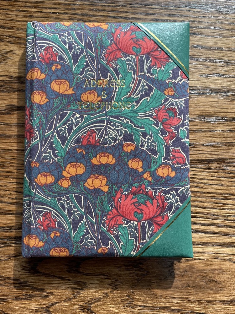 Vintage Liberty of London Address Book, 6″ x 4-1/4″, Fabric-Covered, Unused