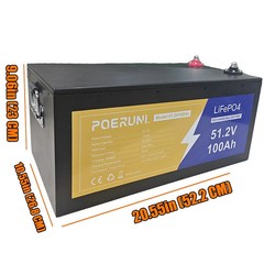 48V 100Ah LiFePO4 Lithium Battery 5120Wh Built-in BMS Deep Cycle For Golf Carts