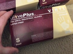 (Lot of 3) AMMEX GlovePlus Vinyl Powdered Gloves – Clear, Pack of 100, Size S