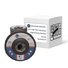 71878 4.5″ x 7/8″ Jumbo Zirconia Type 29 Flap Discs, 40 Grit, 10-Count