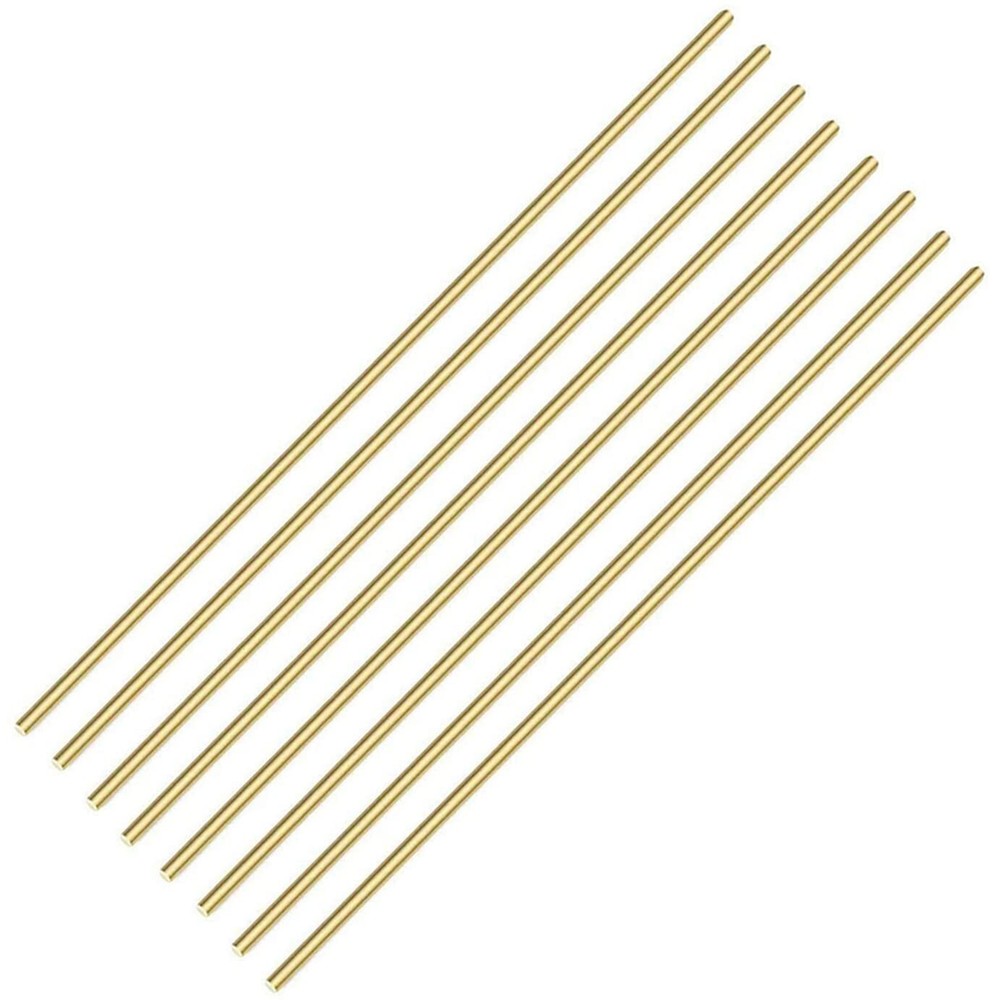 Brass Rod Stock Kit – 8 PCS Solid Brass Round Bars, 4mm/5/32″ x 12″ Length