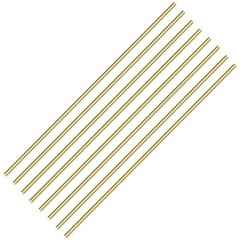 Brass Rod Stock Kit – 8 PCS Solid Brass Round Bars, 4mm/5/32″ x 12″ Length