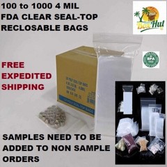 2’x3″ to 3″x5″ Clear Zip-Seal-Top-Lock Reclosable Poly Plastic 4 Mil Bags 4Mil