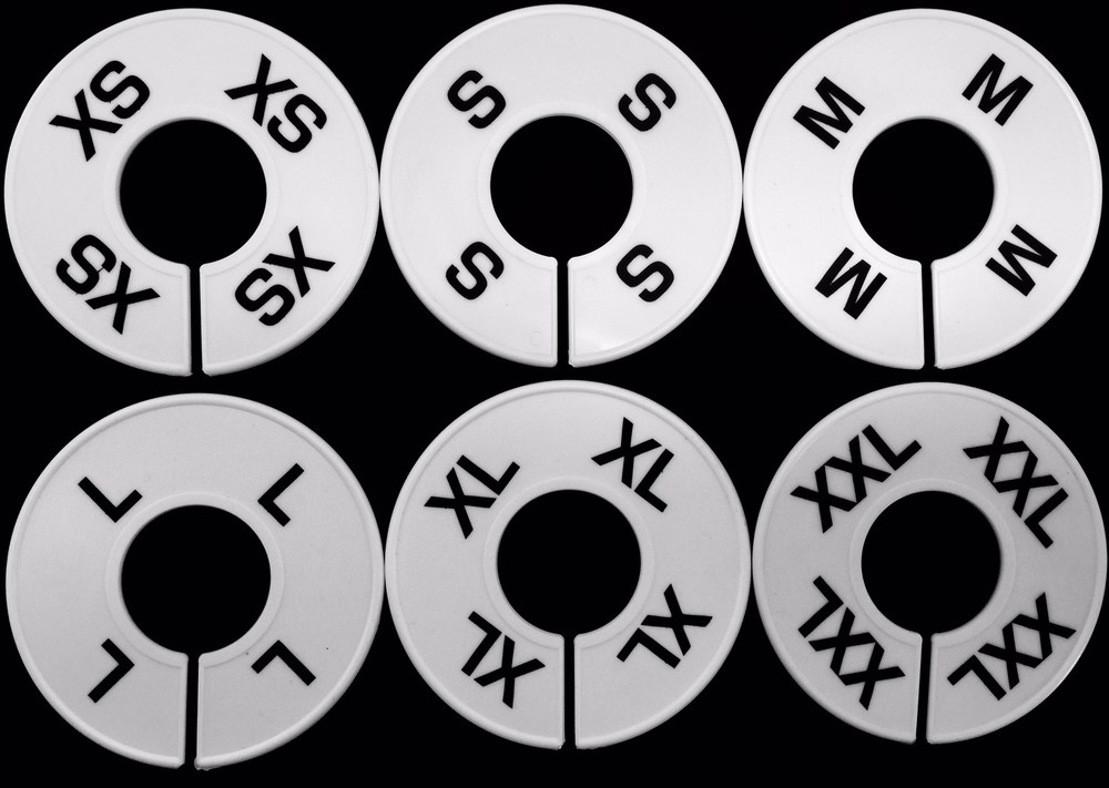 ROUND WHITE SIZE RING DIVIDERS XS TO XXL (2 PCS PER SIZE) 12 PCS TOTAL