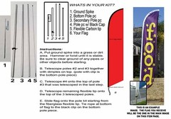 Barberia Hair Cuts 15ft Feather Banner Swooper Flag Kit with pole & spike