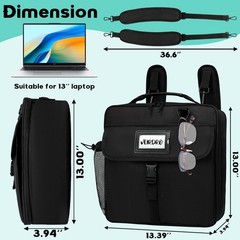 3″ D-Ring Zipper Binder Backpack 700 Sheets Capacity 13″ Laptop Compartment Bag