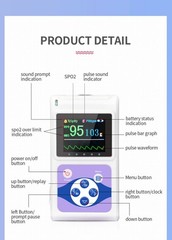 Handheld Pulse Oximter 24 Hours SPO2 monitor Blood Oxygen Saturation+Software