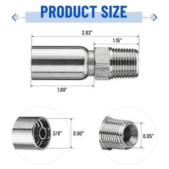 12Pack 1/2″ NPTF Hydraulic Hose Fittings 3/8″ Hose X 1/2″ NPTF Male w/ Cover New