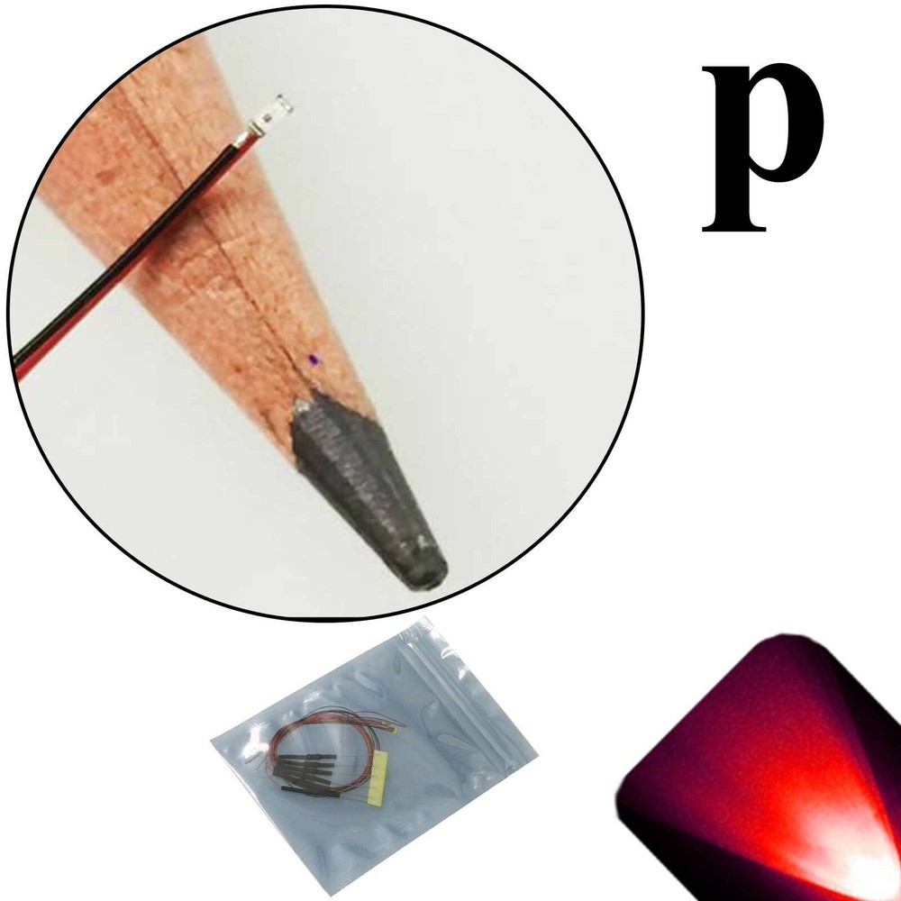20 x 12v 0402 1005 Red Pico SMD LED Pre-Wired Light Soldered Leads 9v 18v 6v 5v