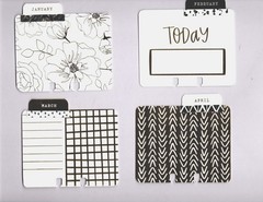 (12) GOLD ON WHITE CALENDAR MEMORYDEX/ROLODEX CARDS Gold Foil HANDMADE