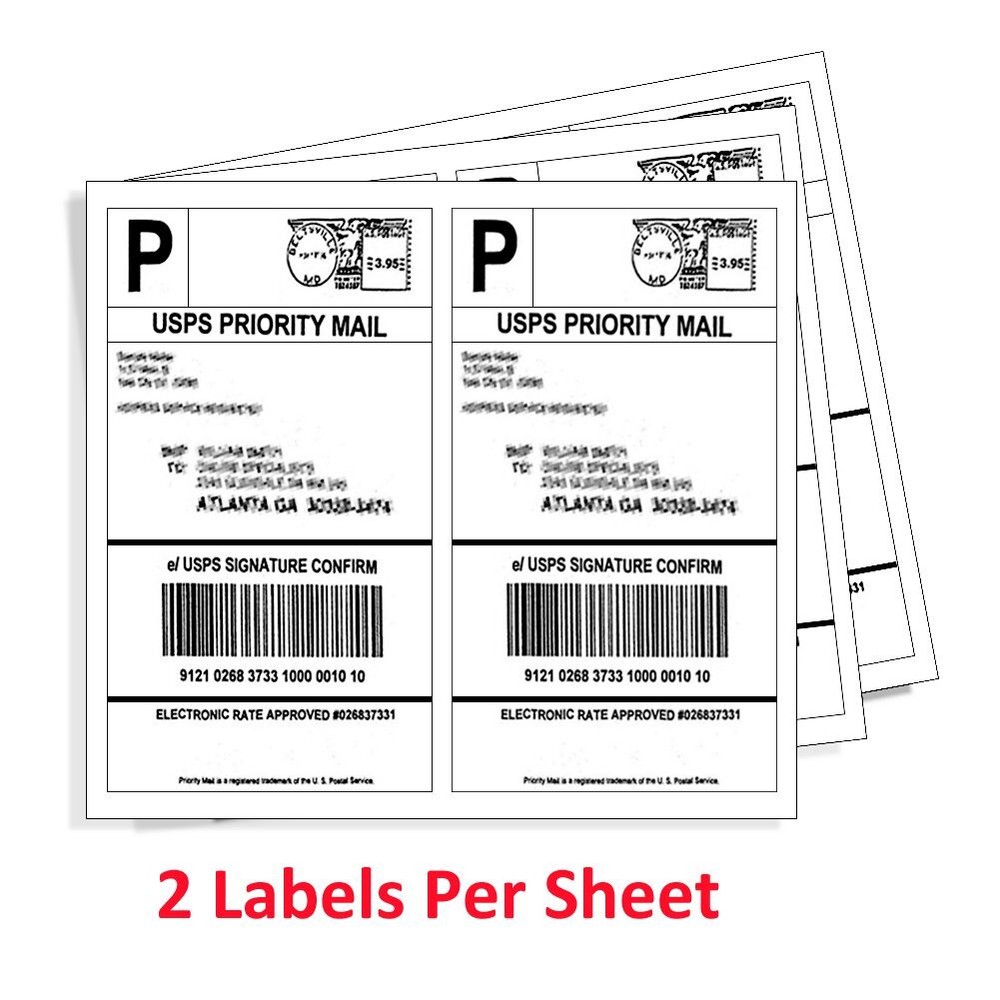 200-4000 Half Sheet 8.5×5.5 Shipping Labels 2/Sheet Self Adhesive Lables