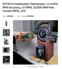 Extech RPM10 Combination Tachometer – Contact & Photo/Laser Measurement Methods