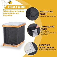Winter Bee Hive Wrap for 8 and 10 Frame Beehives, Oxford Cloth Adjustable2485