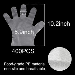 100/200/400pcs Food Grade Disposable Vinyl PVC Gloves for Kitchen Garden