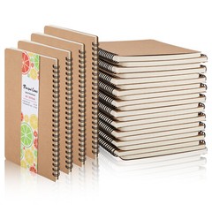 24 Pack Hard Cover A5 Spiral Journal Unruled Notebook 60 Sheets Each 5.8×8.25 In