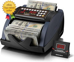 Money Counter with Value Count, UV/MG/IR/MT/DD Counterfeit Bill Detection for US