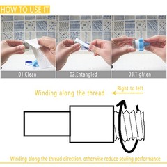 VOTMELL 4 Rolls 1/2 Inch(W) X 520 Inches(L) Teflon Plumbers 4 ROLLS, White