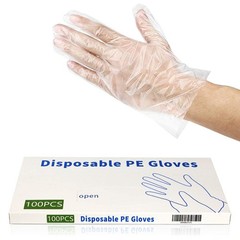 100 Pcs Plastic Gloves Disposable Hair Dye Gloves Clear Food Handler Gloves