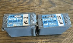 2 Boxes Vintage Dowel Pins USA Made Unbrako various sizes as listed-uncounted