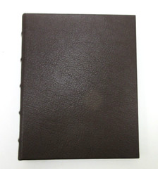 Address Book Leather Cover 6 Ring Binder Graphic Image Dark Brown