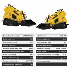 2025 Brand New Mini Skid Steer Track Loader 13.5HP Upgraded Free Ship USA Stock
