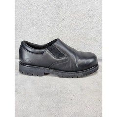 Skechers Work Boots Relaxed Fit Memory Foam Slip Resistant Black Leather 7.5