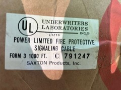 Vintage Saxton Fire Alarm Wire 18 AWG 2 Conductor Red VW-1 300V Approx 750 Ft