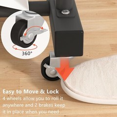 Modern Freestanding Clothes Organizer with Wheels and Dual Rods – Sleek Black