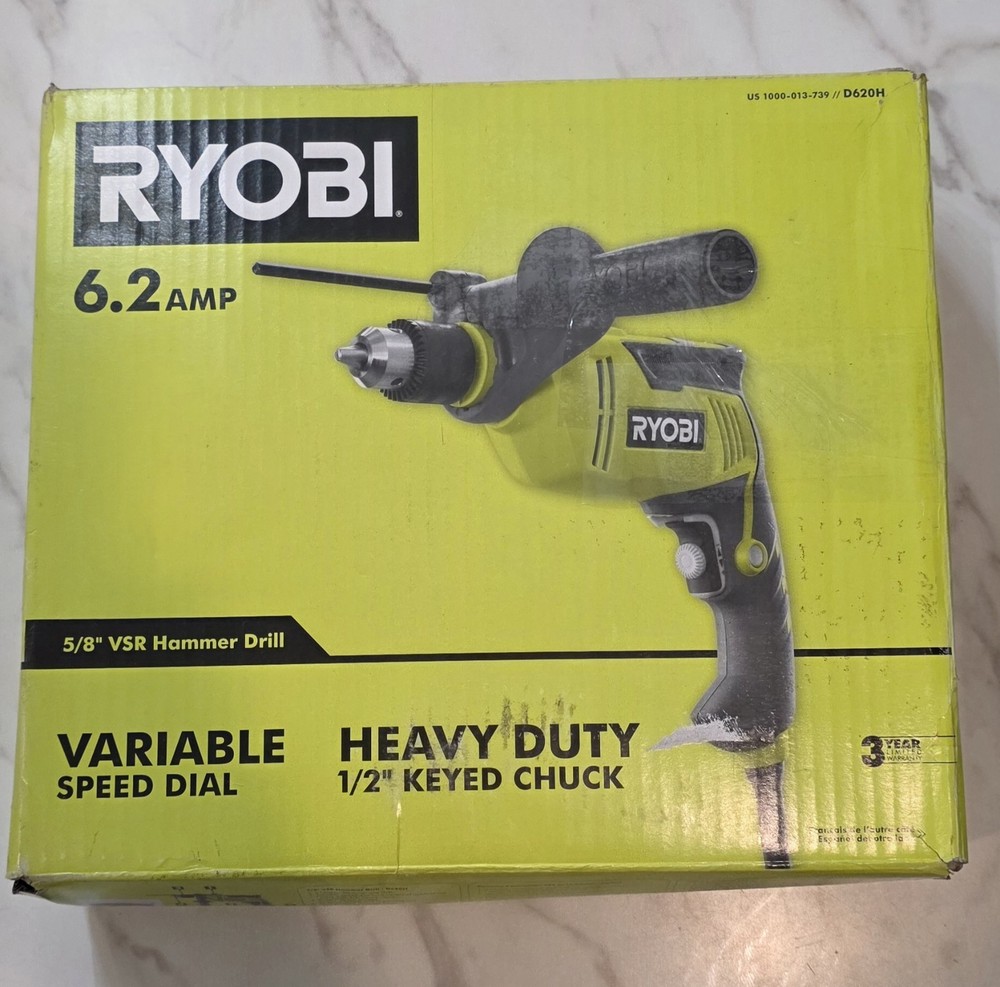 RYOBI 6.2 Amp Corded 5/8 in. Variable Speed Hammer Drill D620H