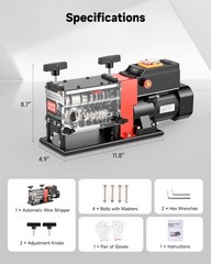 CREWORKS Automatic Wire Stripper 0.06-1.1 in Cable Electric Stripping Machine