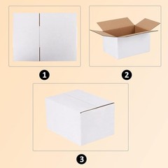 7x5x4 Inches Shipping Boxes Pack of 25, White Cardboard Corrugated Box for Ma…