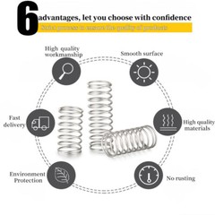 Compression Spring Wire Dia 2.0/2.5/3/4mm 304 Stainless Steel Pressure Spring
