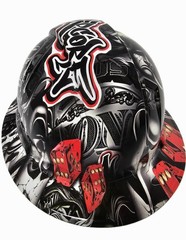 full brim hard hat custom hydro dipped IN LAUGH NOW CRY LATER HARDCORE AMERICAN