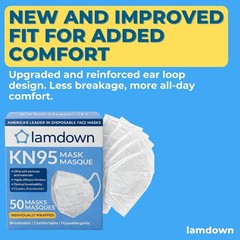 (50-Pack) KN95 Face Masks, Individually Wrapped, Premium Disposable Dust Mask…
