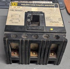 SQUARE D FAL36060 60AMP 600VDC 3-POLE THERMAL-MAGNETIC CIRCUIT BREAKER